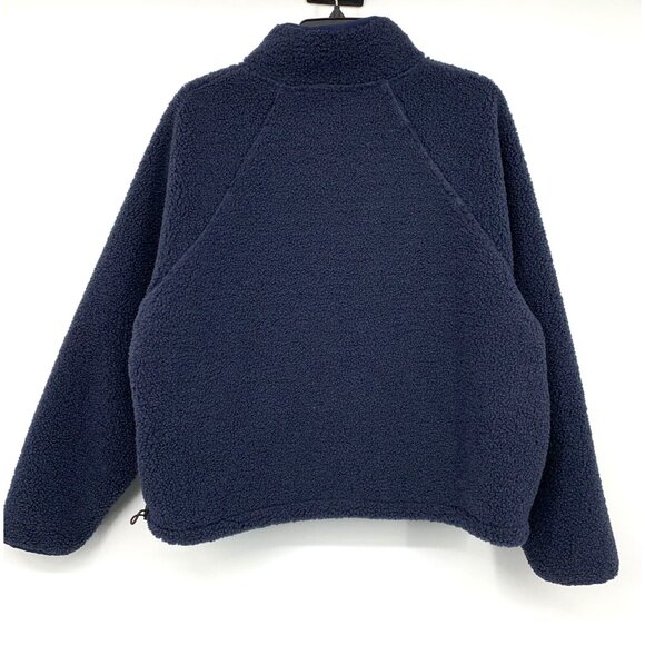 JoyLab Pullover Navy Blue 1/2 Zip Sweater Sherpa Mixed Media - Picture 8 of 11